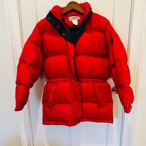 Vintage LL Bean Jacket Parka Women Medium Goose Down Puffer Heavy USA 1980s